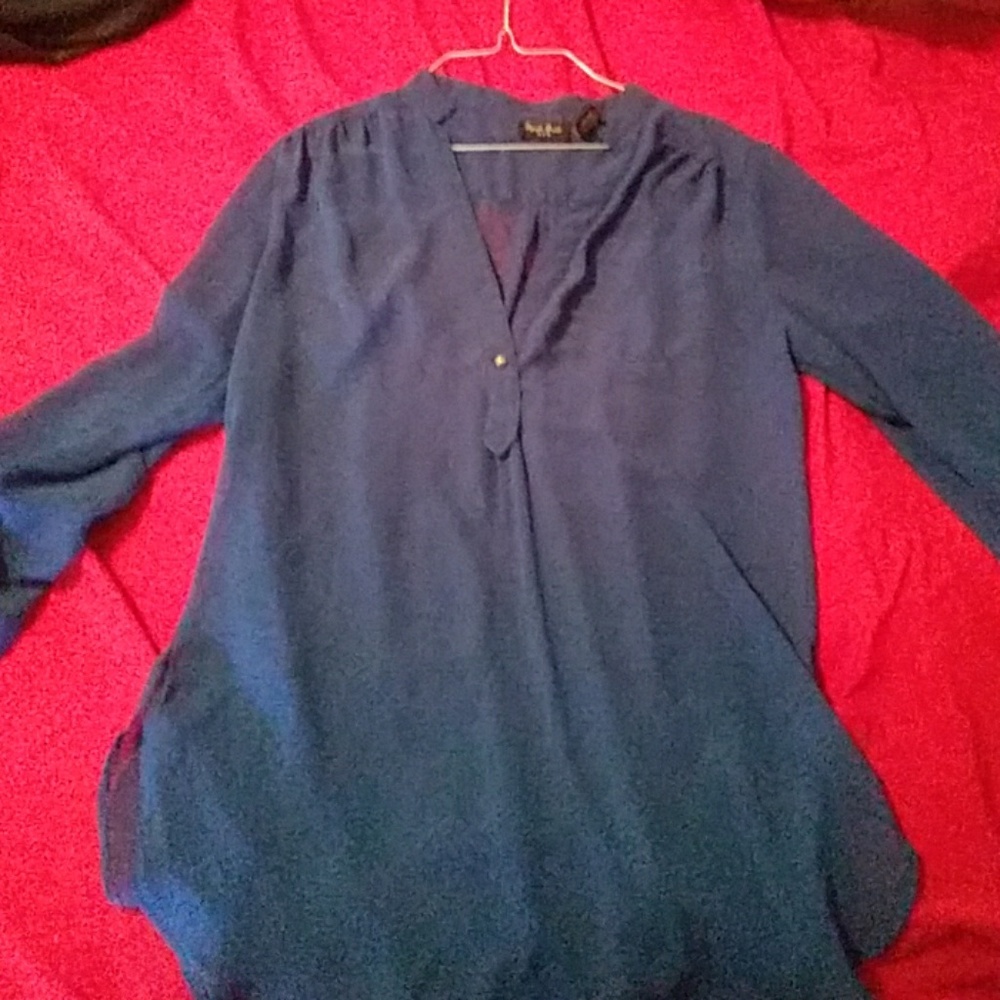 Blue button up dress shirt